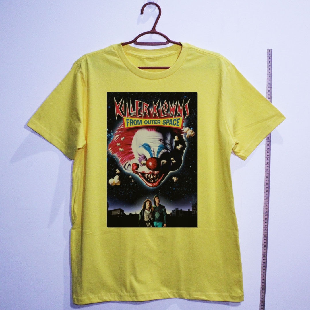Camiseta_algodao_amarelo_camarada_do_alem_-_Killer_Klowns_from_Outer_Space_Palhacos_assassinos_do_espaco_sideral | Killer Klowns from Outer Space (Palhaços assassinos do espaço sideral)
