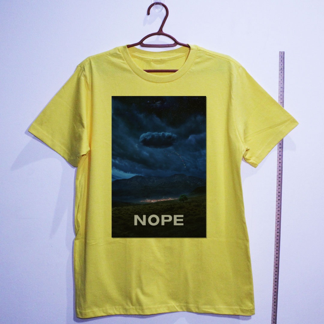 Camiseta_algodao_amarelo_camarada_do_alem_-_Nope_Nao_Nao_olhe | Nope (Não! Não olhe!)