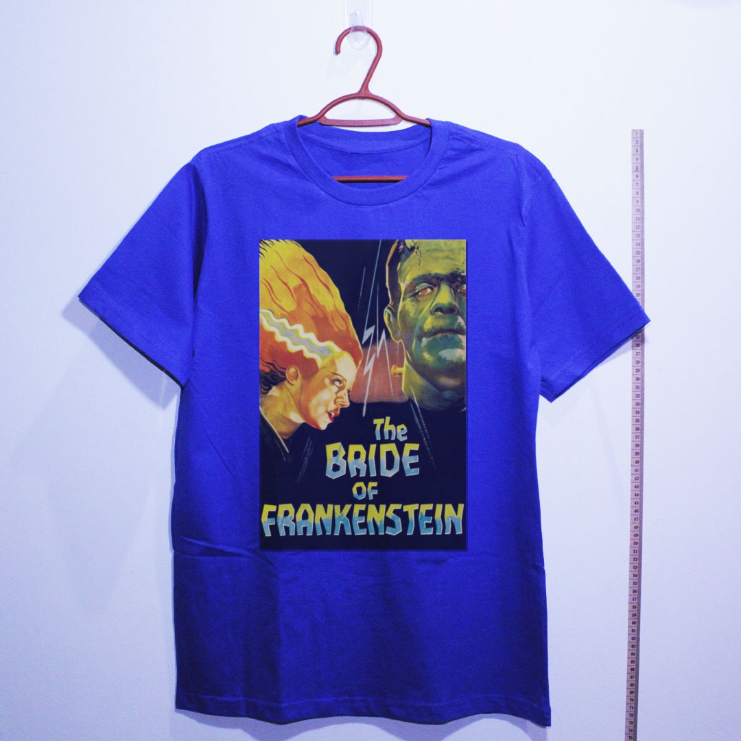 Camiseta_algodao_azul_camarada_do_alem_-_Bride_of_Frankenstein_A_noiva_de_Frankenstein | Bride of Frankenstein (A noiva de Frankenstein)