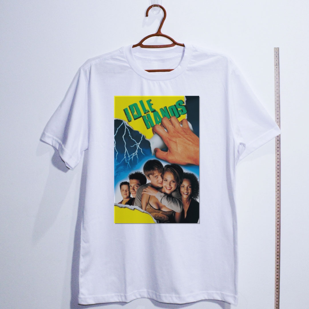 Camiseta_algodao_branco_camarada_do_alem_-_Idle_Hands_Maos_diabolicas | Idle Hands (Mãos diabólicas)