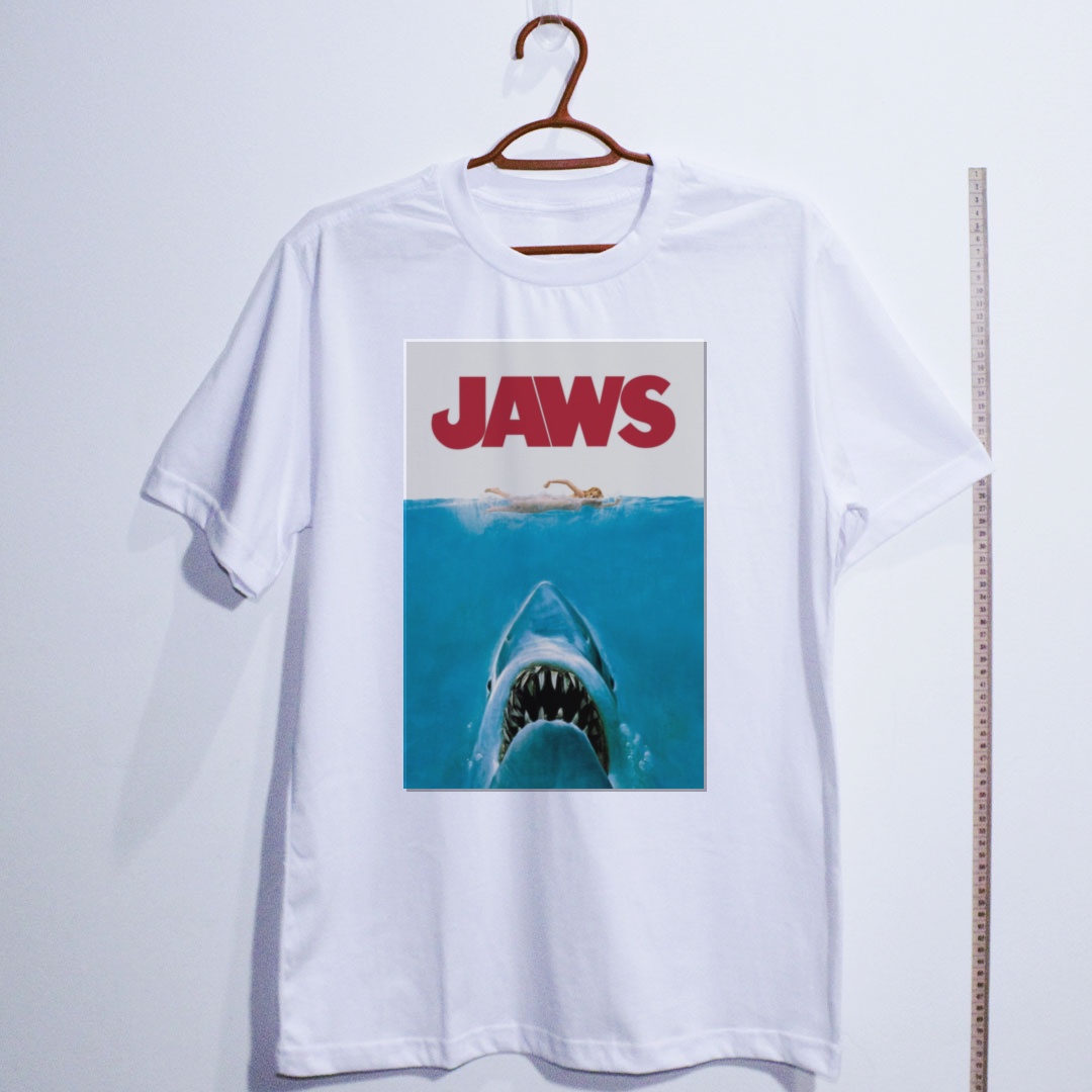 Camiseta_algodao_branco_camarada_do_alem_-_Jaws_Tubarao | Jaws (Tubarão)