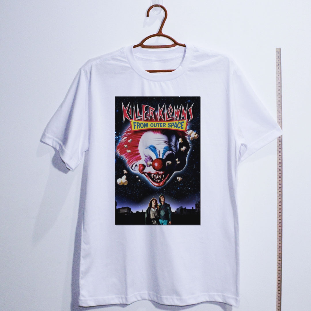 Camiseta_algodao_branco_camarada_do_alem_-_Killer_Klowns_from_Outer_Space_Palhacos_assassinos_do_espaco_sideral | Killer Klowns from Outer Space (Palhaços assassinos do espaço sideral)