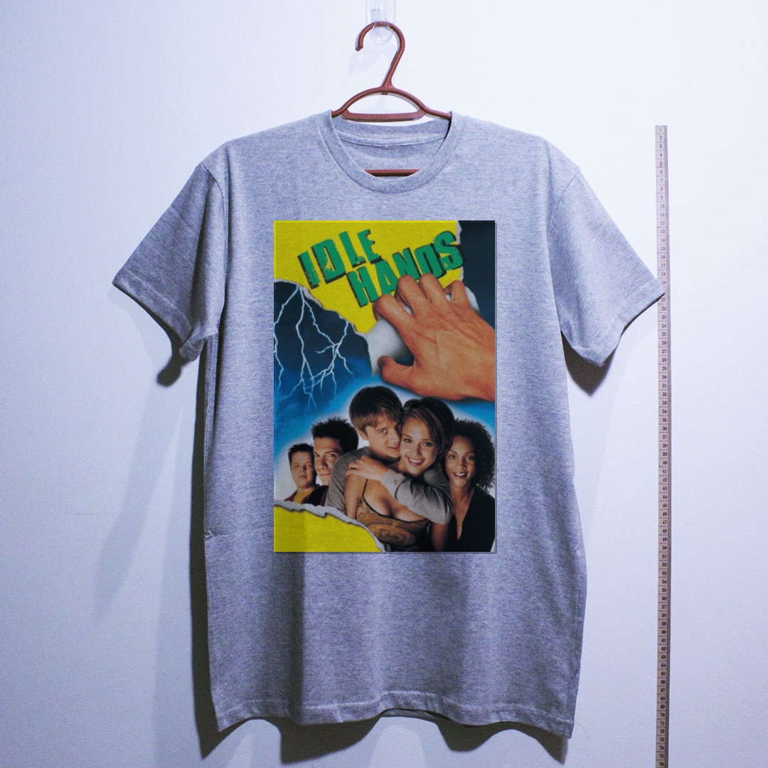 Camiseta_algodao_cinza_claro_camarada_do_alem_-_Idle_Hands_Maos_diabolicas | Idle Hands (Mãos diabólicas)