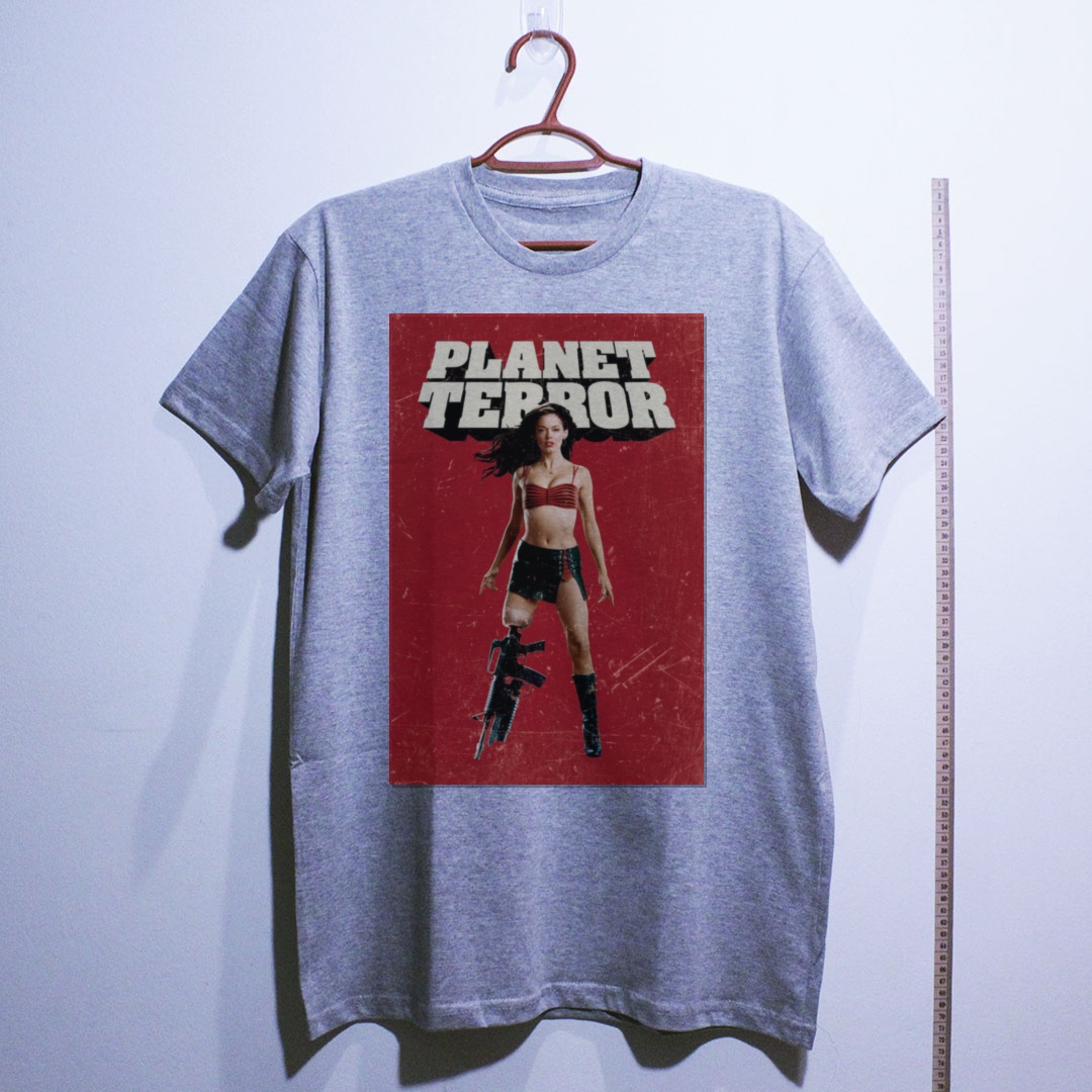 Camiseta_algodao_cinza_claro_camarada_do_alem_-_Planet_Terror_Planeta_terror | Planet Terror (Planeta terror)