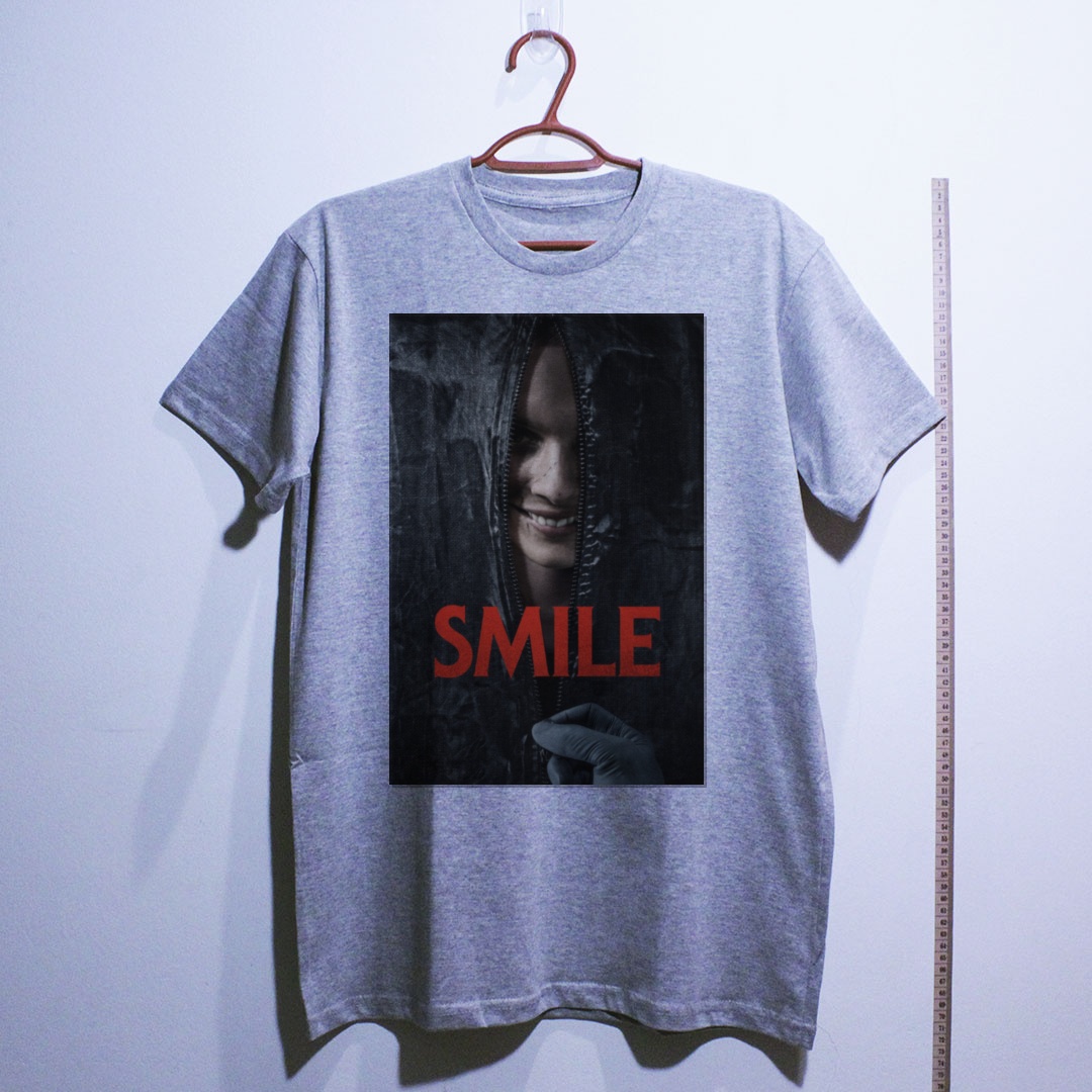 Camiseta_algodao_cinza_claro_camarada_do_alem_-_Smile_Sorria | Smile (Sorria)