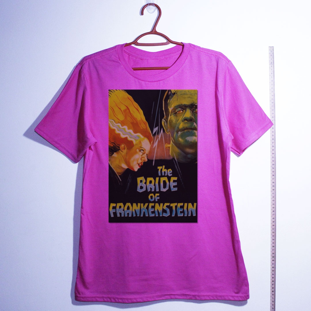 Camiseta_algodao_rosa_camarada_do_alem_-_Bride_of_Frankenstein_A_noiva_de_Frankenstein | Bride of Frankenstein (A noiva de Frankenstein)