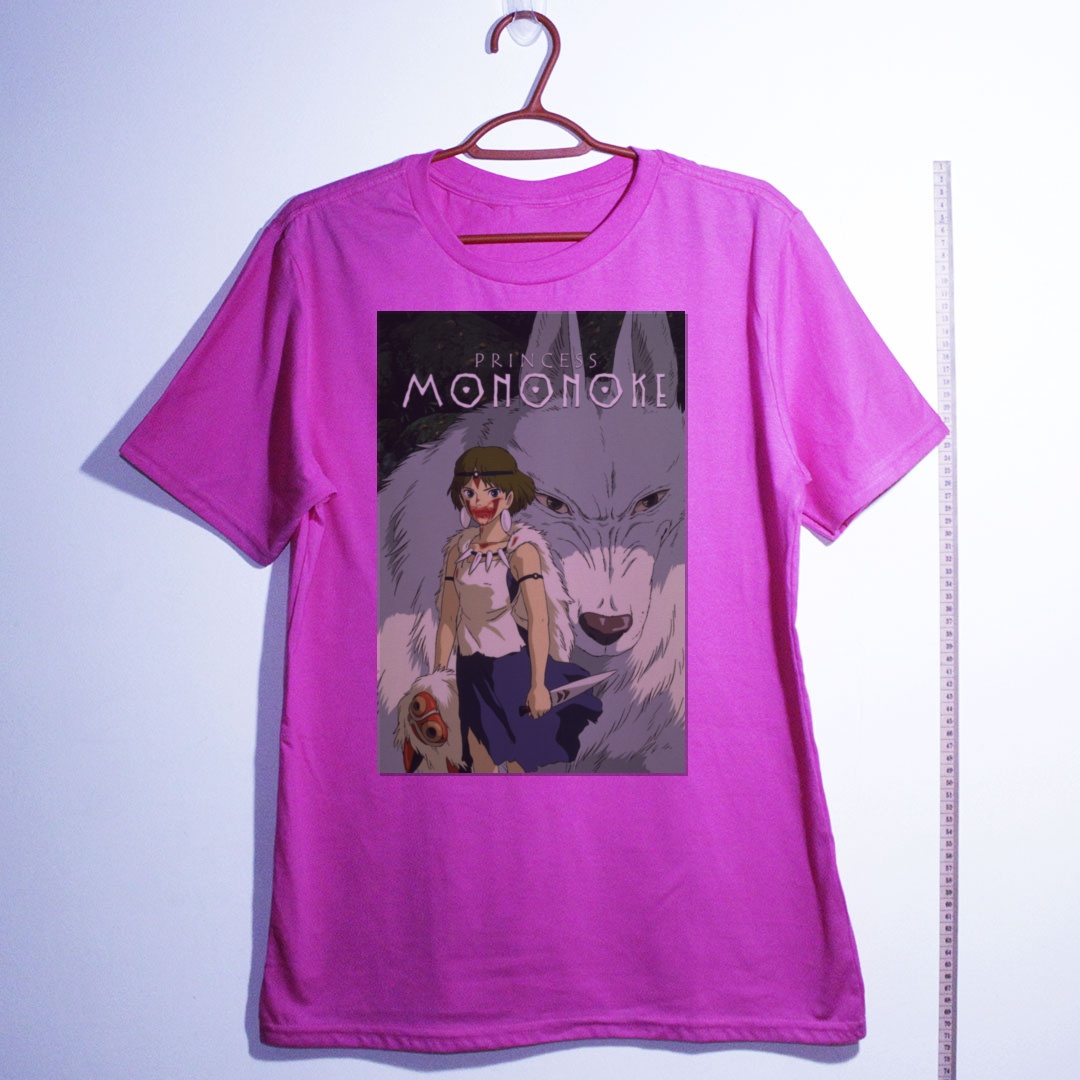 Camiseta_algodao_rosa_camarada_do_alem_-_Princess_Mononoke_Princesa_Mononoke | Princess Mononoke (Princesa Mononoke)