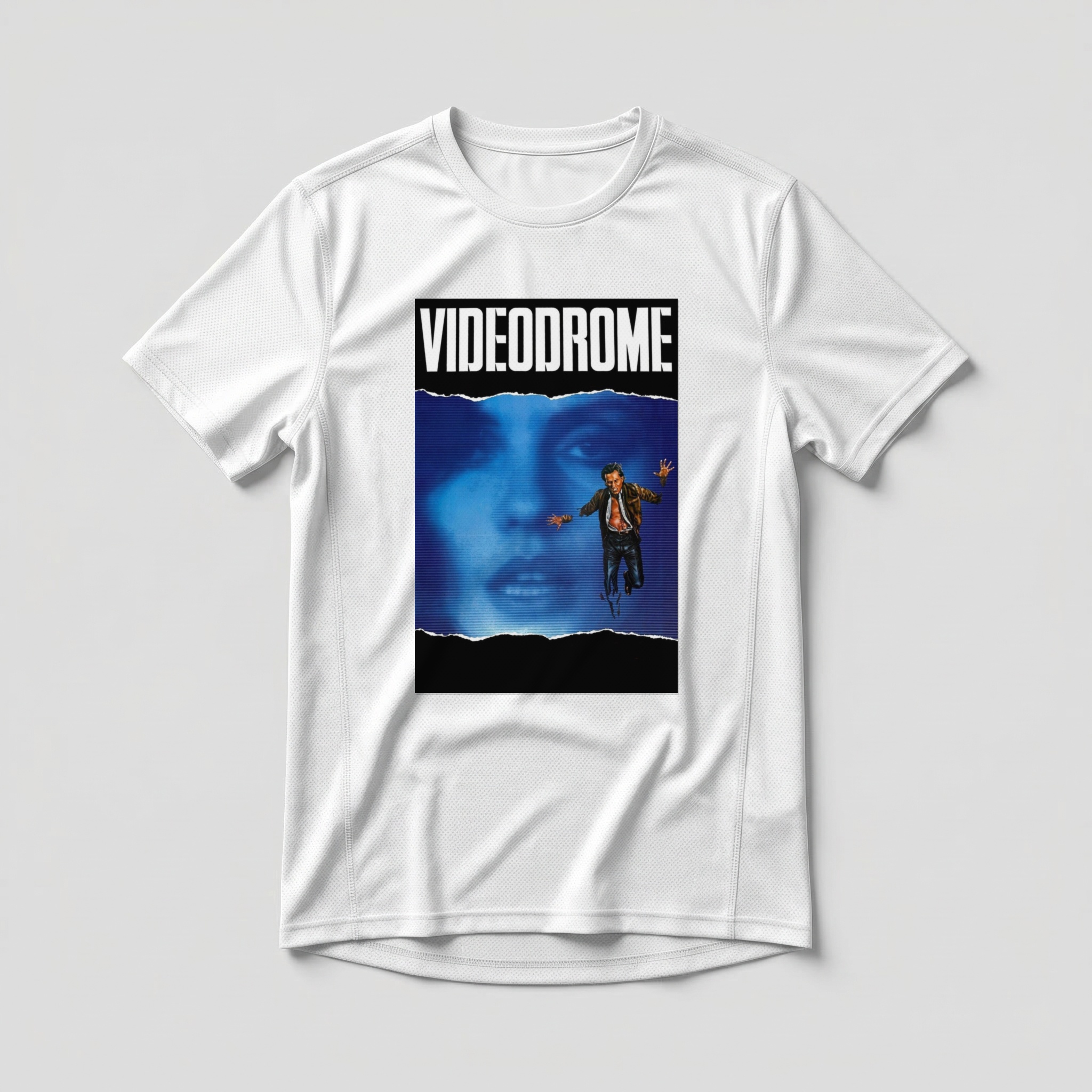 Camiseta_dry_fit_branco_camarada_do_alem_-_Videodrome_Videodrome_-_a_sindrome_do_video | Videodrome (Videodrome - a síndrome do vídeo)