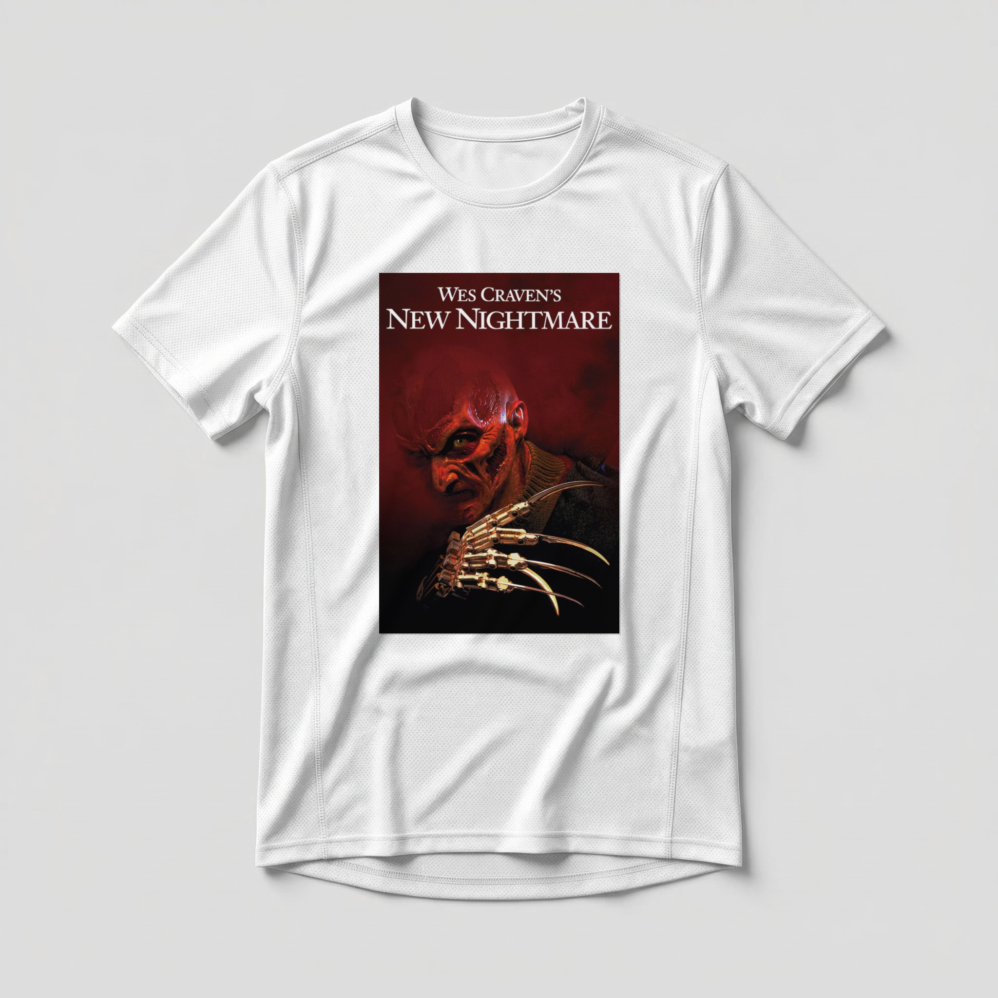 Camiseta_dry_fit_branco_camarada_do_alem_-_Wes_Cravens_New_Nightmare_O_novo_pesadelo_-_o_retorno_de_Freddy_Krueger | Wes Cravens New Nightmare (O novo pesadelo - o retorno de Freddy Krueger)