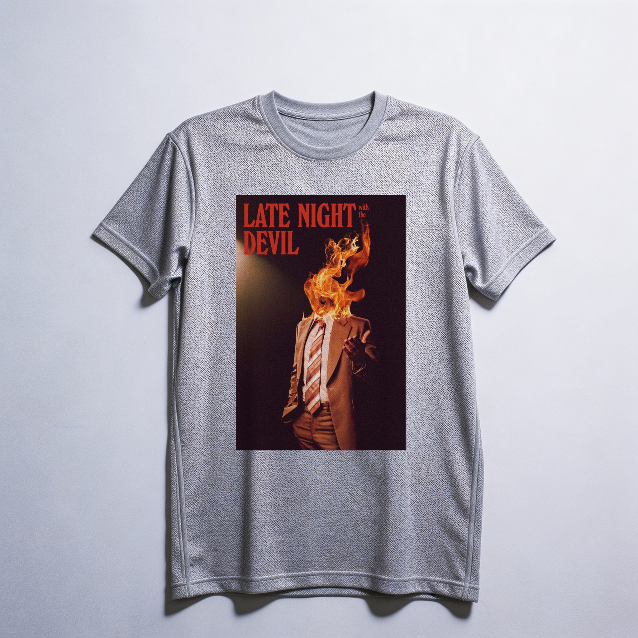 Camiseta_dry_fit_cinza_claro_camarada_do_alem_-_Late_Night_with_the_Devil | Late Night with the Devil