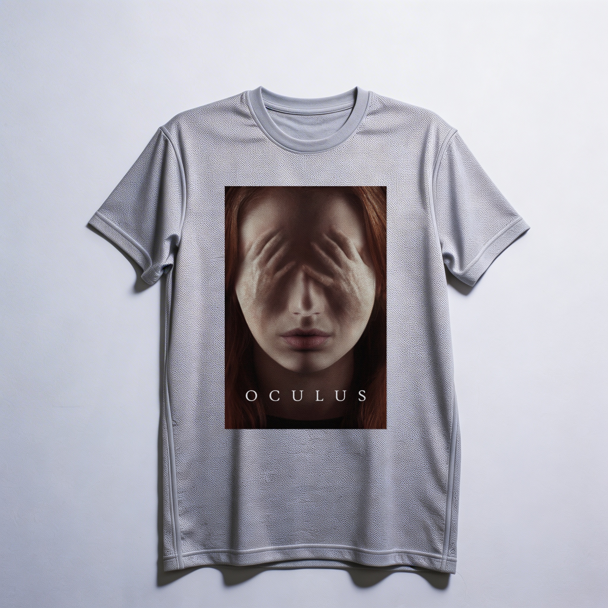 Camiseta_dry_fit_cinza_claro_camarada_do_alem_-_Oculus_Oculus_-_o_espelho_do_mal | Oculus (Oculus - o espelho do mal)