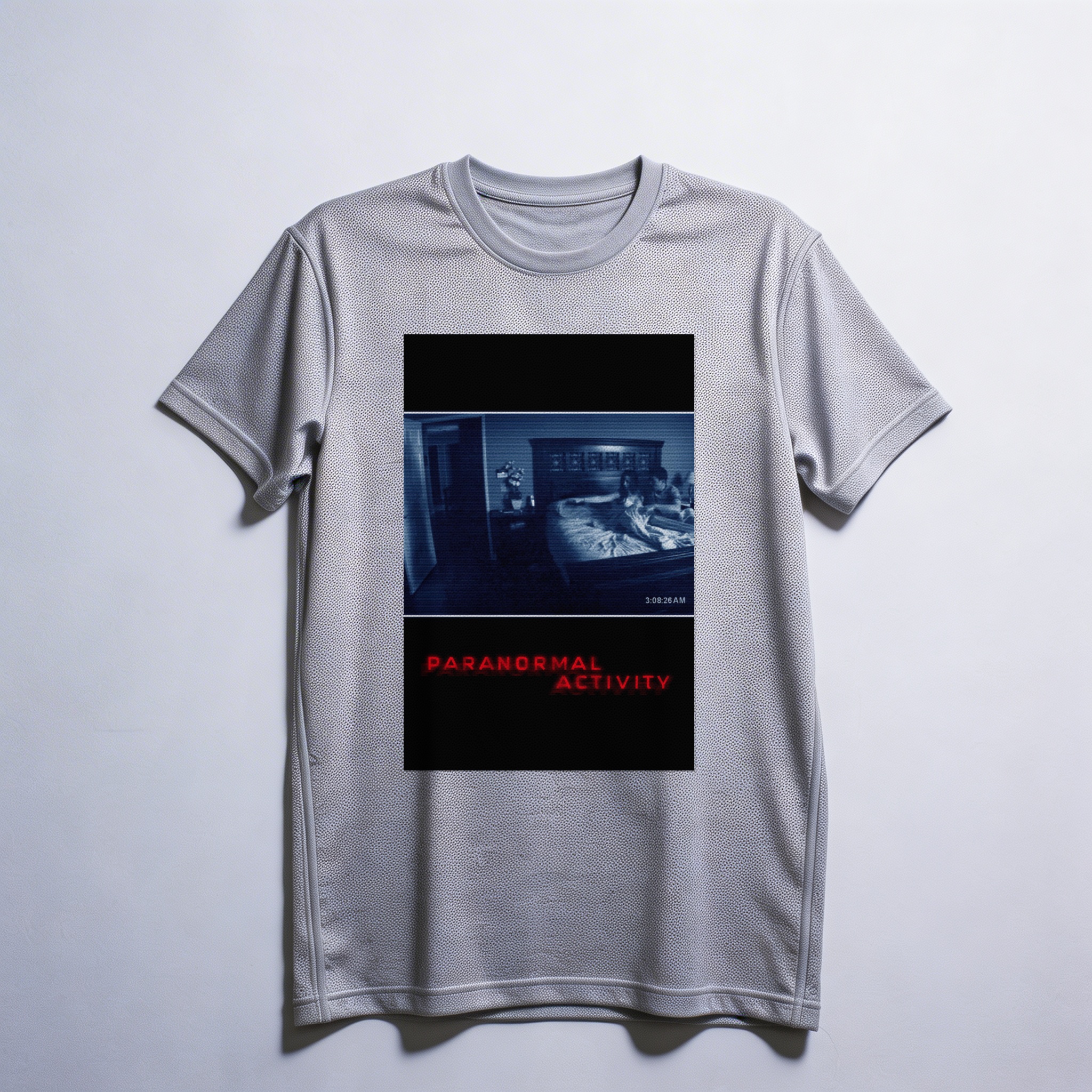 Camiseta_dry_fit_cinza_claro_camarada_do_alem_-_Paranormal_Activity_Atividade_paranormal | Paranormal Activity (Atividade paranormal)