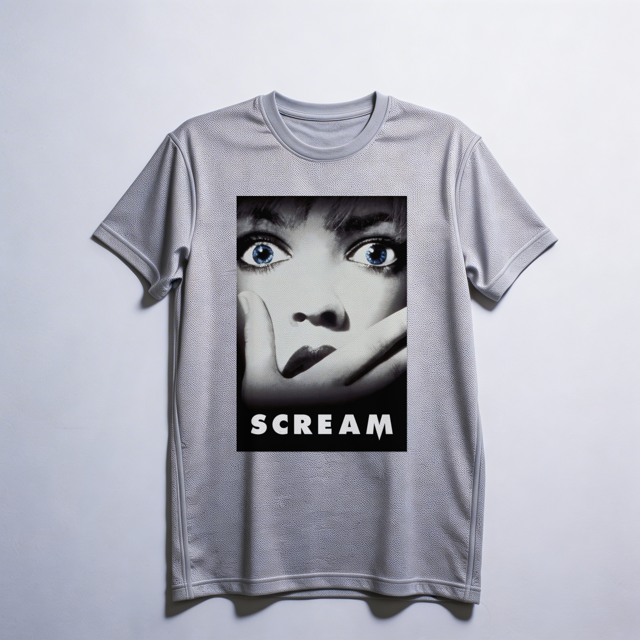 Camiseta_dry_fit_cinza_claro_camarada_do_alem_-_Scream_Panico | Scream (Pânico)