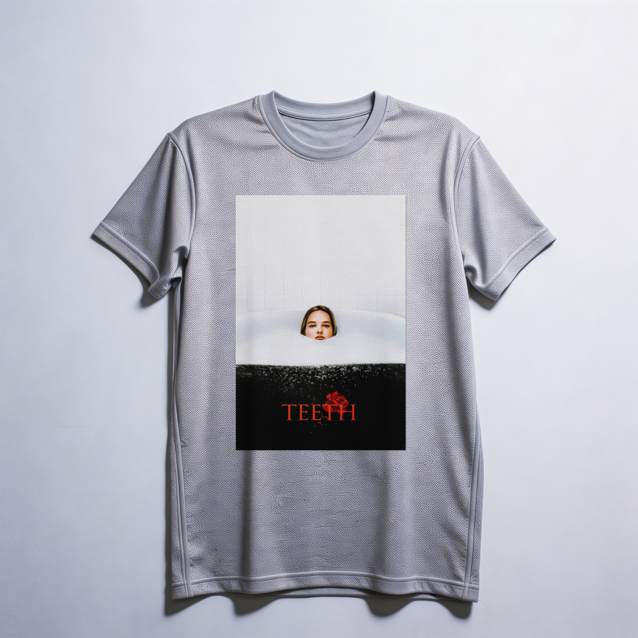 Camiseta_dry_fit_cinza_claro_camarada_do_alem_-_Teeth_Teeth_-_o_dente_da_vinganca | Teeth (Teeth - o dente da vingança)