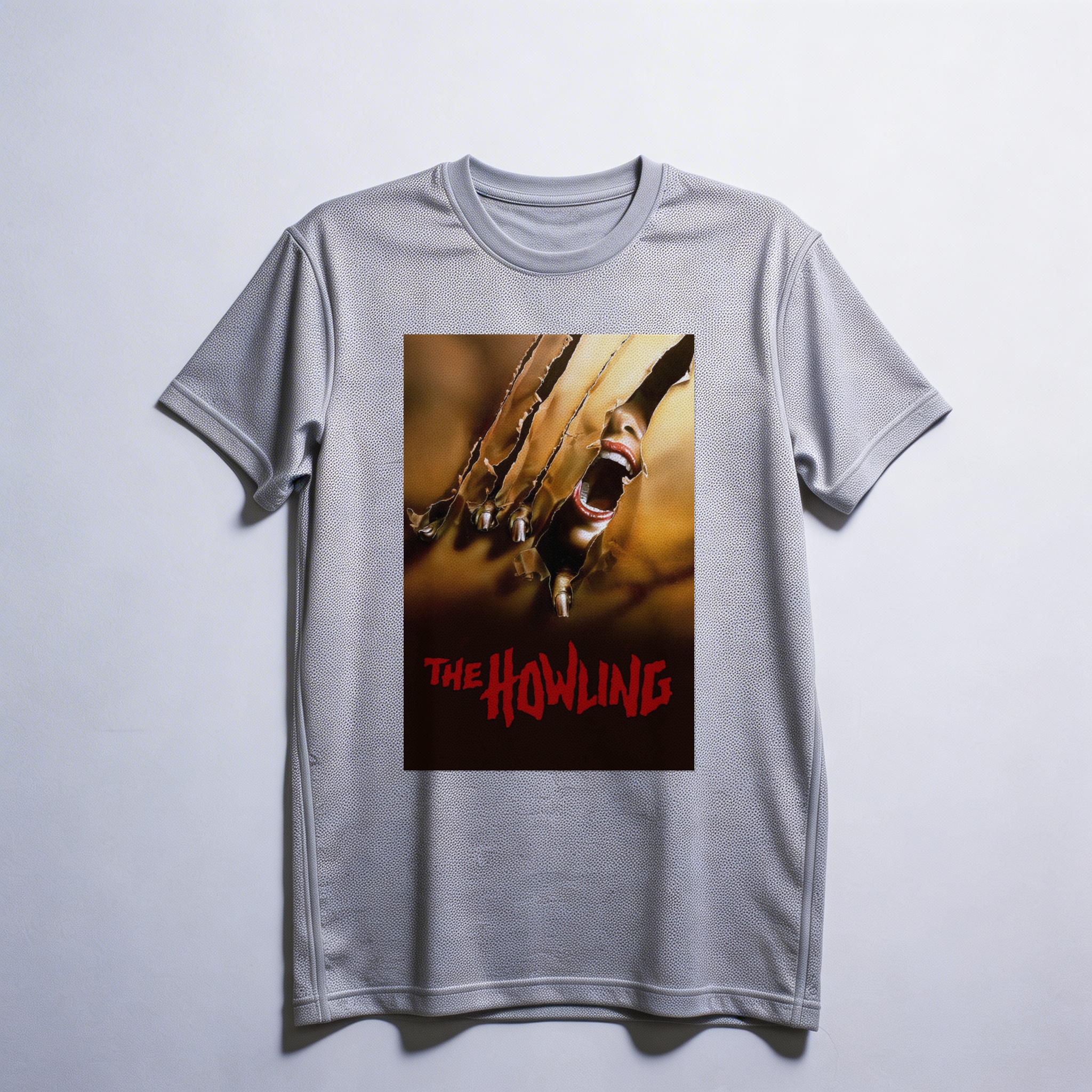 Camiseta_dry_fit_cinza_claro_camarada_do_alem_-_The_Howling_Grito_de_horror | The Howling (Grito de horror)