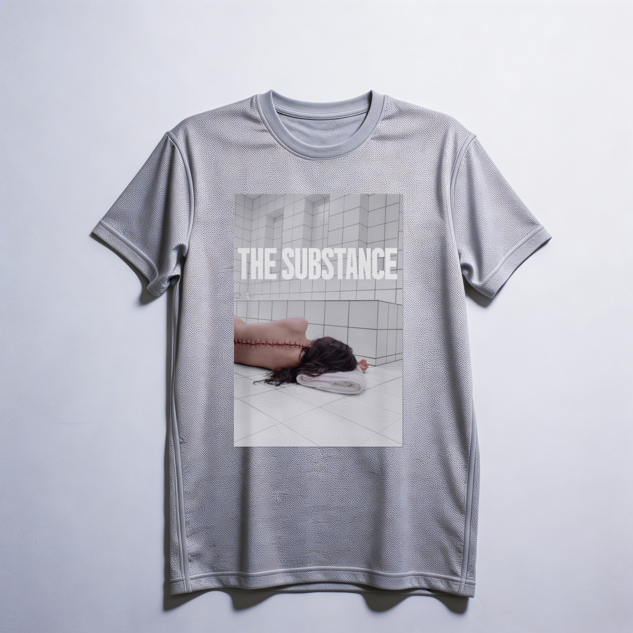 Camiseta_dry_fit_cinza_claro_camarada_do_alem_-_The_Substance_A_substancia | The Substance (A substância)