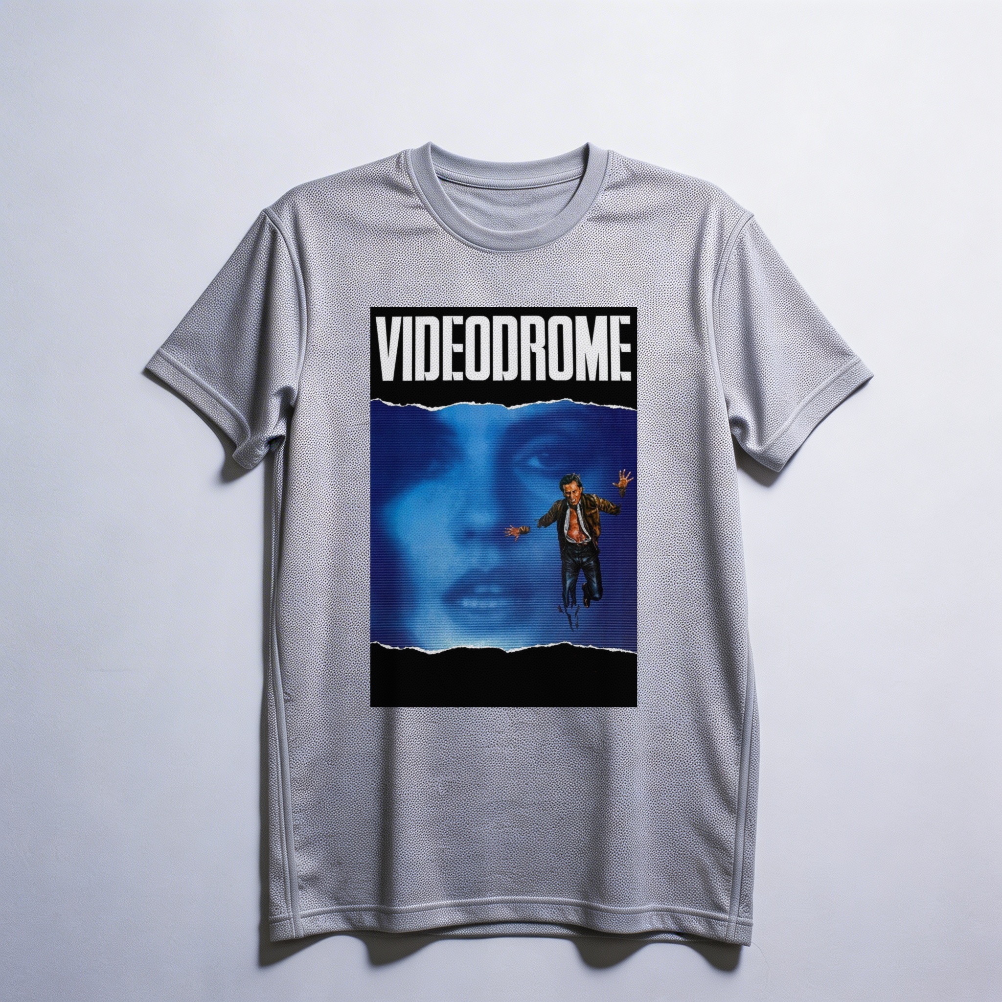 Camiseta_dry_fit_cinza_claro_camarada_do_alem_-_Videodrome_Videodrome_-_a_sindrome_do_video | Videodrome (Videodrome - a síndrome do vídeo)