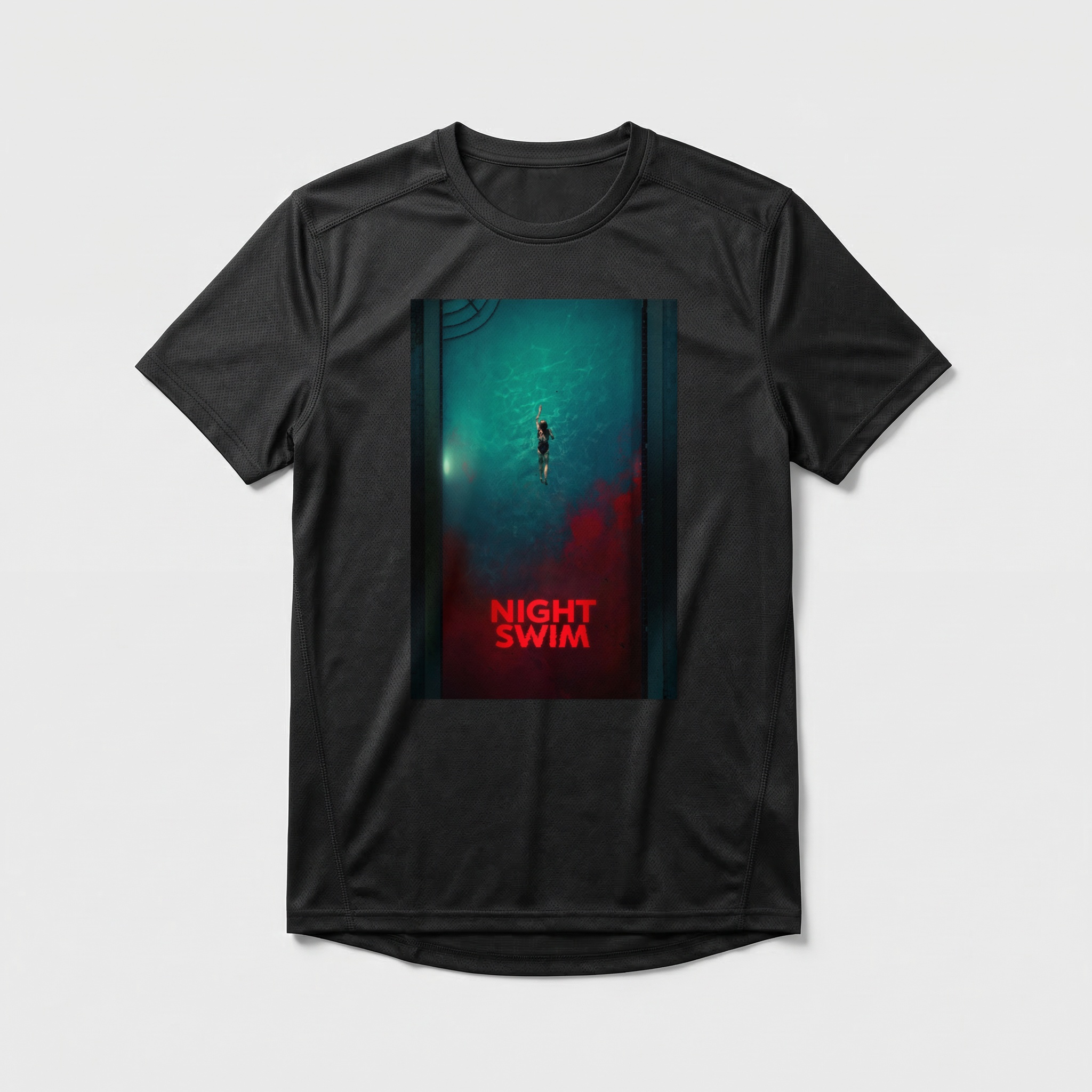 Camiseta_dry_fit_preto_camarada_do_alem_-_Night_Swim_A_piscina | Night Swim (A piscina)