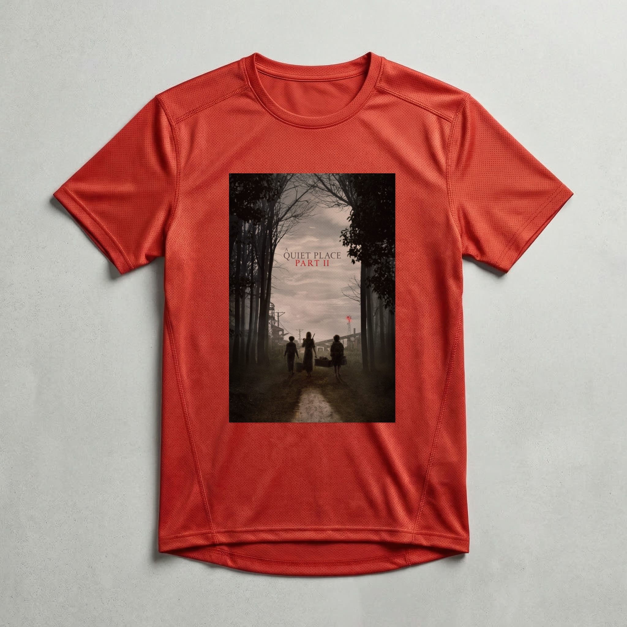Camiseta_dry_fit_vermelho_camarada_do_alem_-_A_Quiet_Place_Part_II_Um_lugar_silencioso_-_parte_II | A Quiet Place Part II (Um lugar silencioso - parte II)