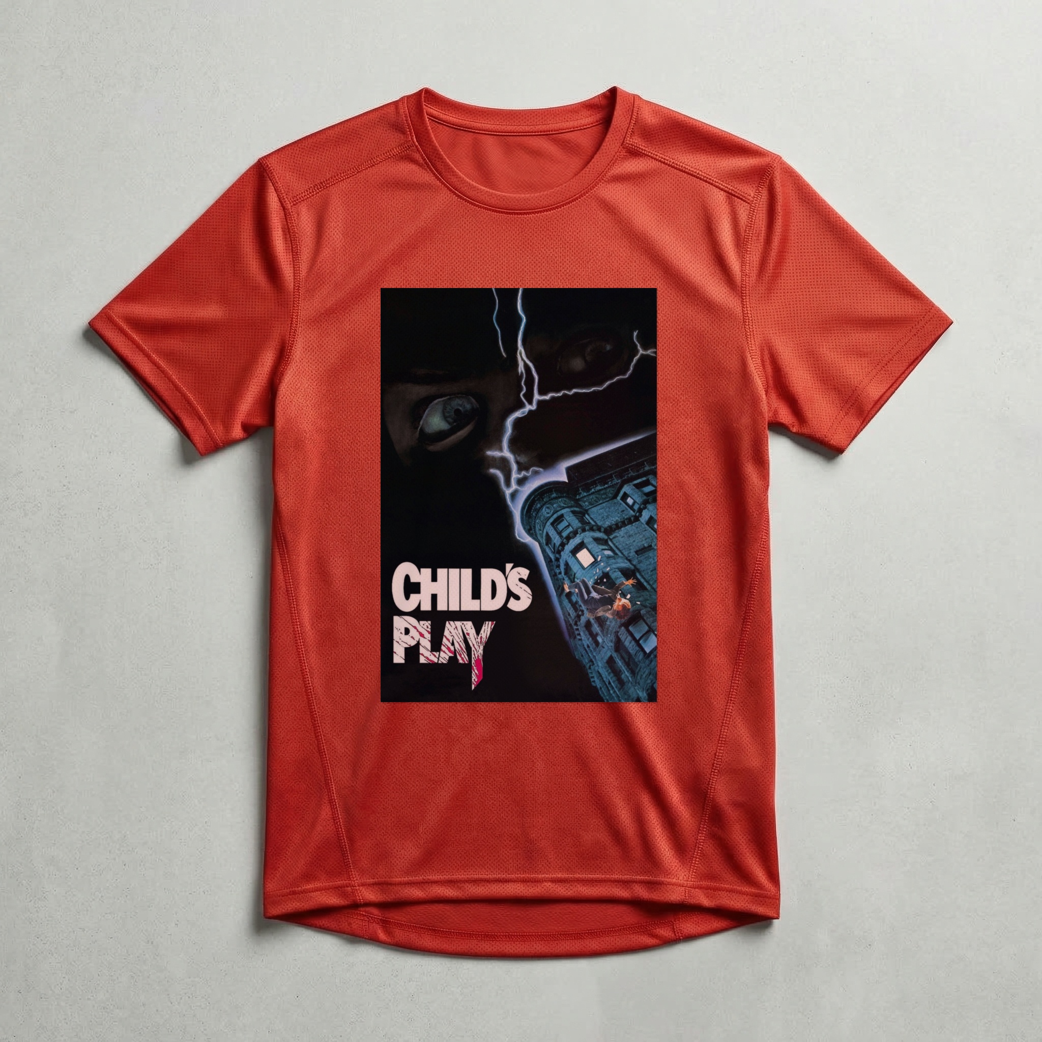Camiseta_dry_fit_vermelho_camarada_do_alem_-_Childs_Play_Brinquedo_assassino | Childs Play (Brinquedo assassino)