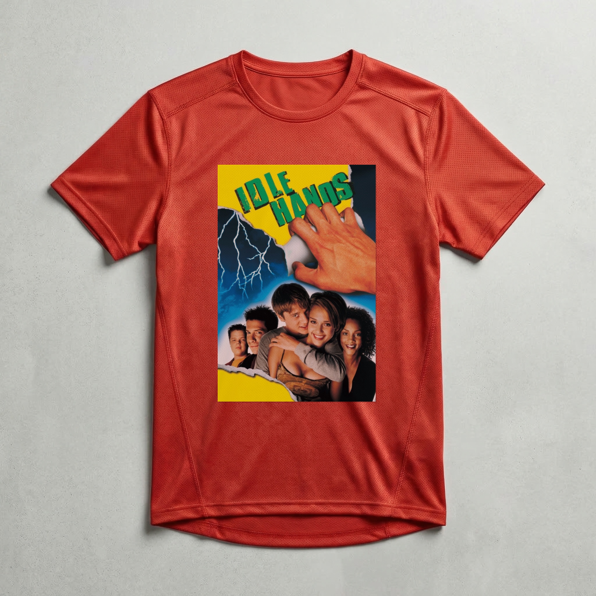 Camiseta_dry_fit_vermelho_camarada_do_alem_-_Idle_Hands_Maos_diabolicas | Idle Hands (Mãos diabólicas)
