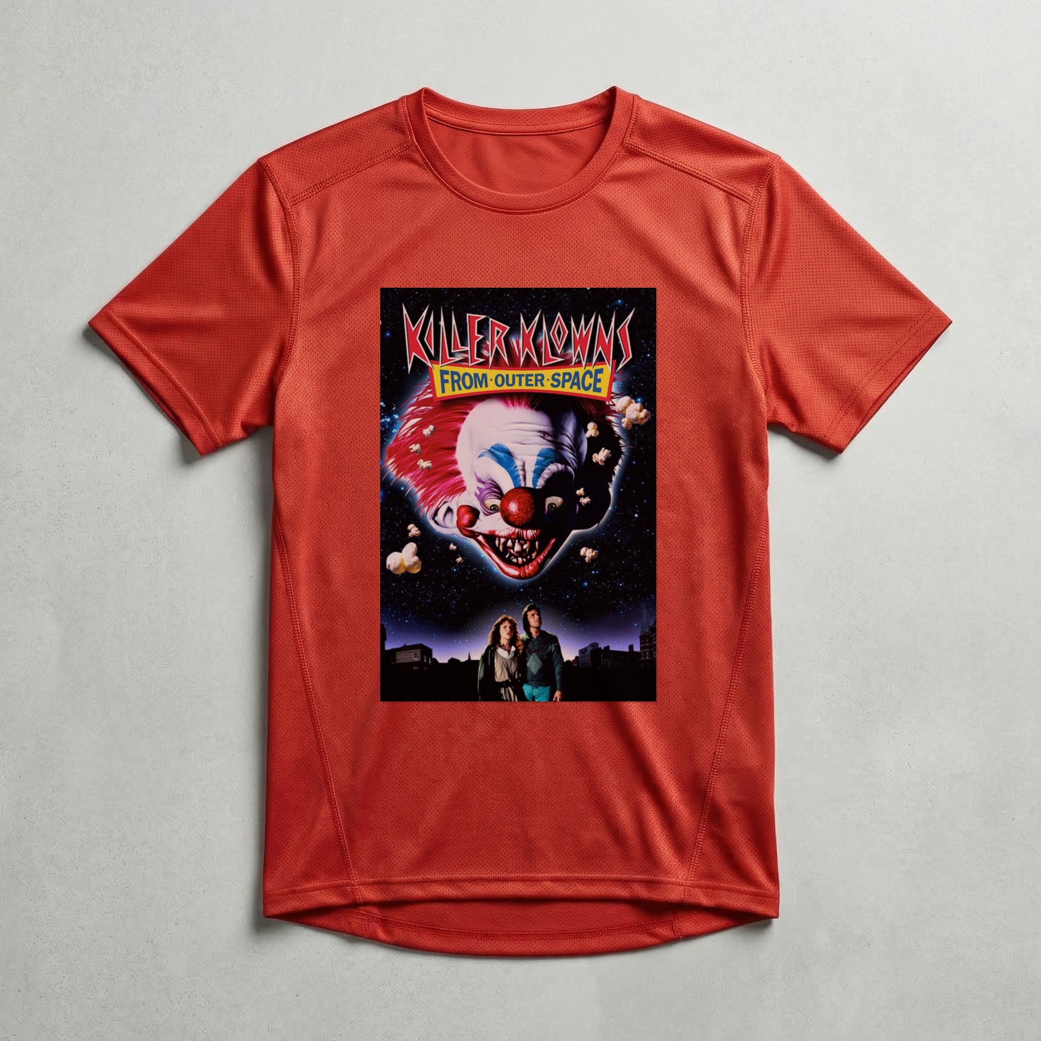 Camiseta_dry_fit_vermelho_camarada_do_alem_-_Killer_Klowns_from_Outer_Space_Palhacos_assassinos_do_espaco_sideral | Killer Klowns from Outer Space (Palhaços assassinos do espaço sideral)