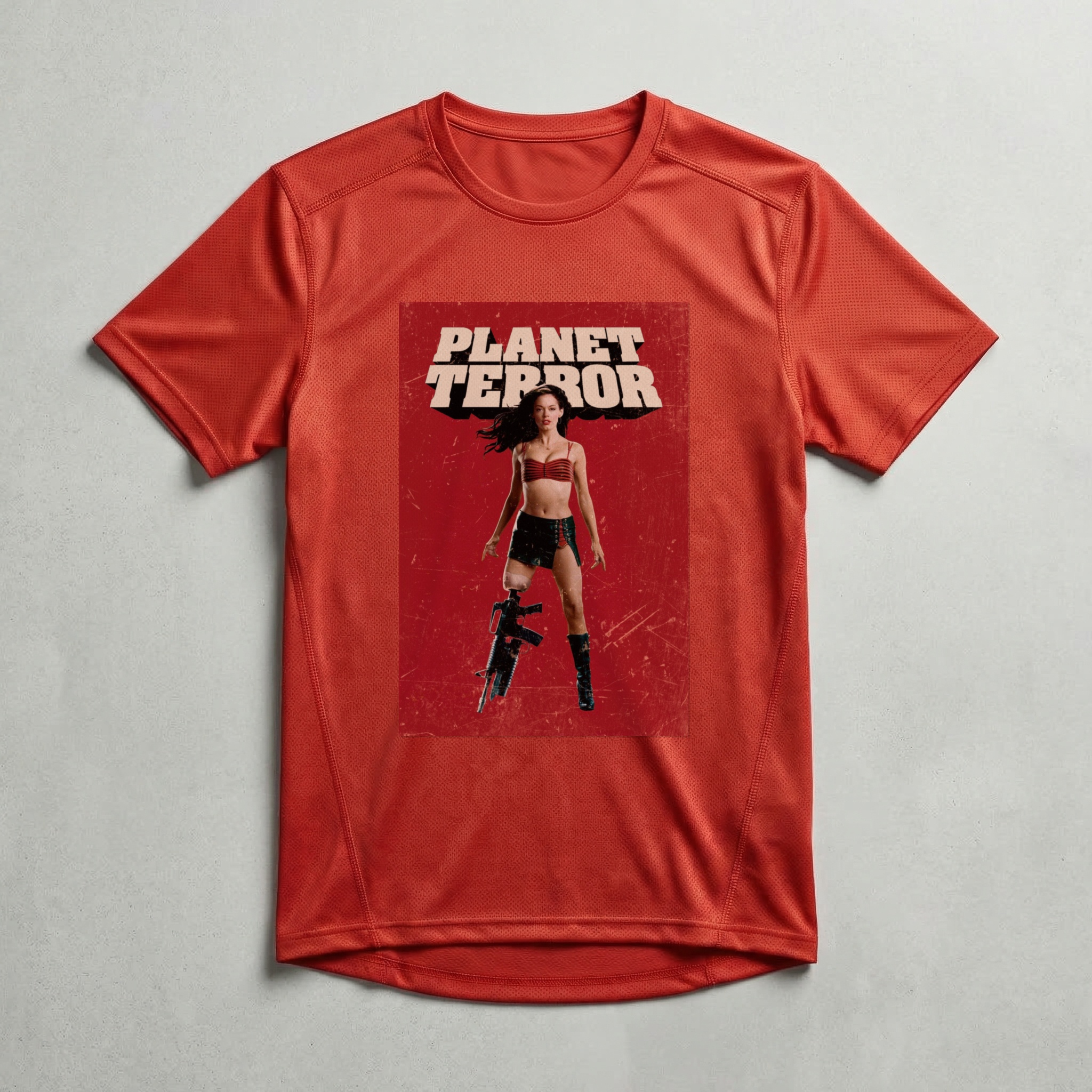 Camiseta_dry_fit_vermelho_camarada_do_alem_-_Planet_Terror_Planeta_terror | Planet Terror (Planeta terror)