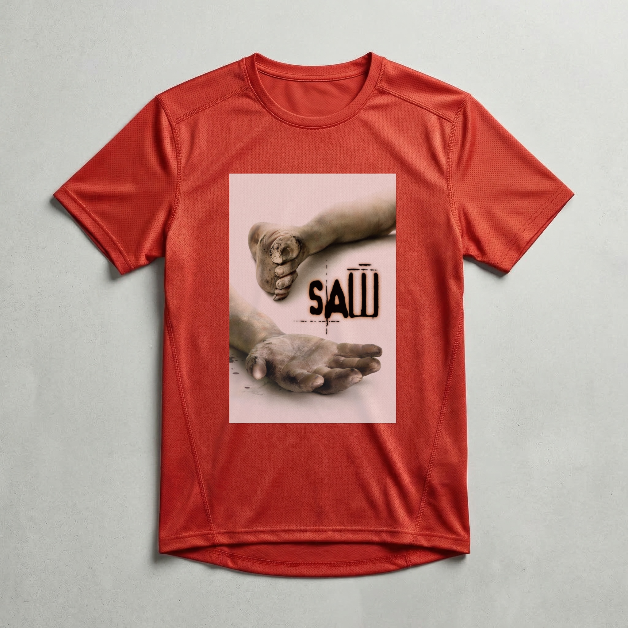 Camiseta_dry_fit_vermelho_camarada_do_alem_-_Saw_Jogos_mortais | Saw (Jogos mortais)