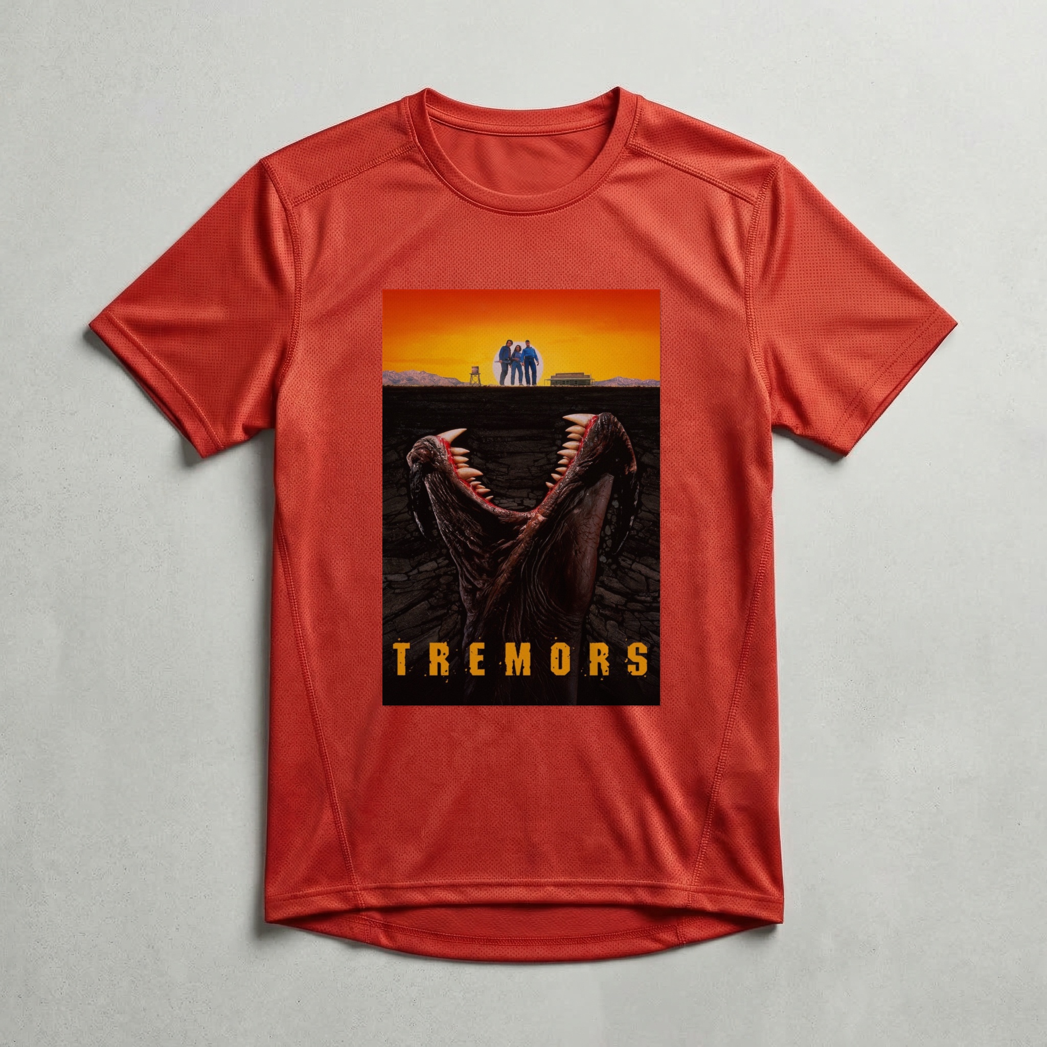 Camiseta_dry_fit_vermelho_camarada_do_alem_-_Tremors_O_ataque_dos_vermes_malditos | Tremors (O ataque dos vermes malditos)