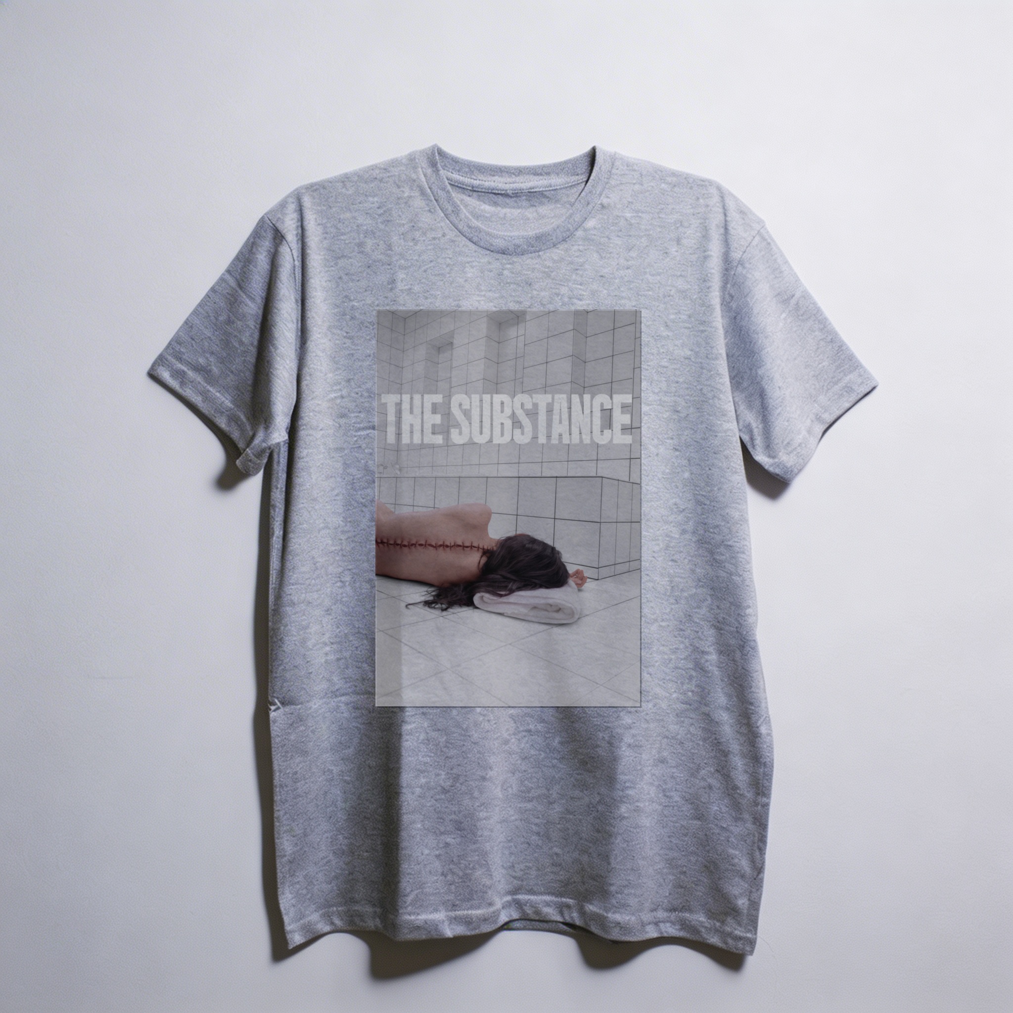 Camiseta_oversized_cinza_claro_camarada_do_alem_-_The_Substance_A_substancia | The Substance (A substância)