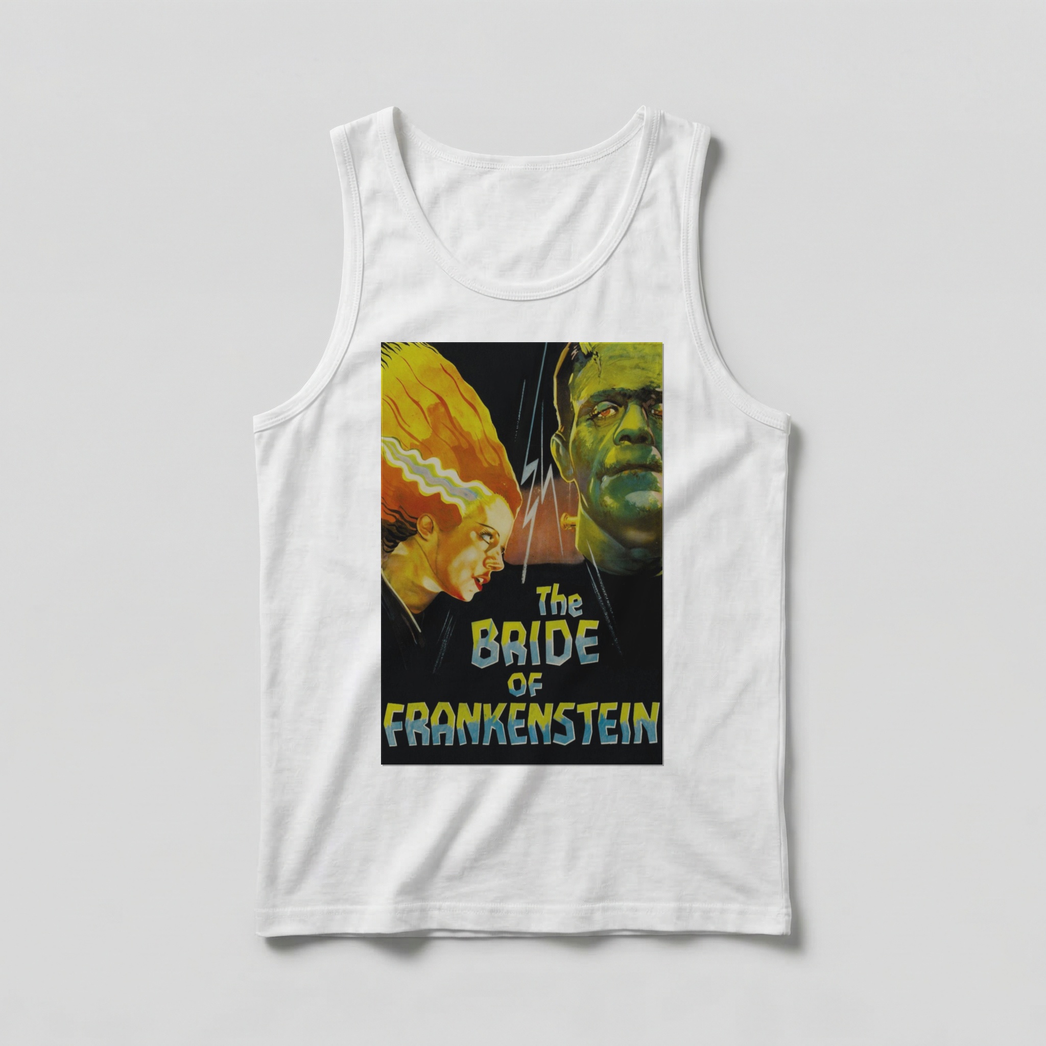 Camiseta_regata_branco_camarada_do_alem_-_Bride_of_Frankenstein_A_noiva_de_Frankenstein | Bride of Frankenstein (A noiva de Frankenstein)