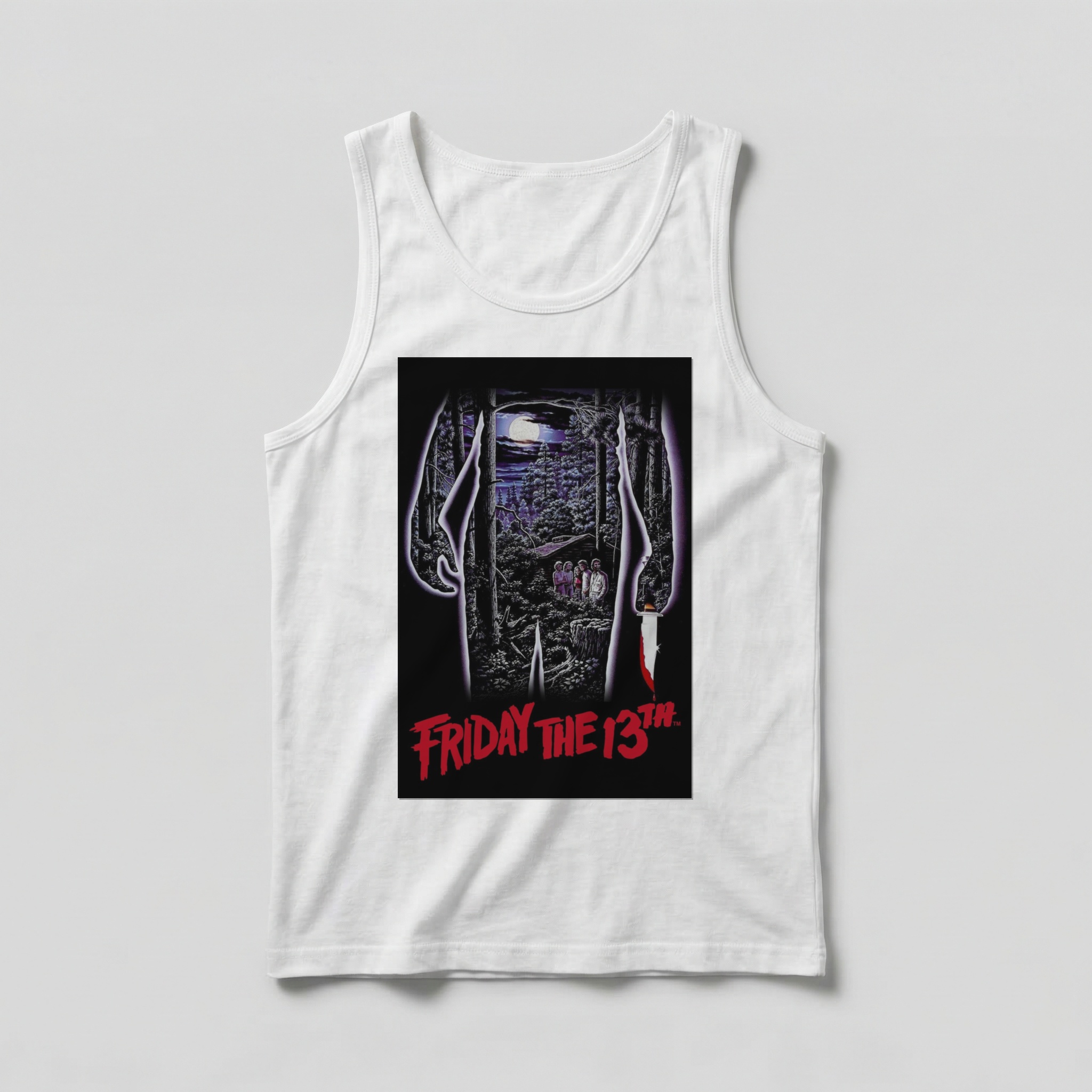 Camiseta_regata_branco_camarada_do_alem_-_Friday_the_13th_Sexta-feira_13 | Friday the 13th (Sexta-feira 13)