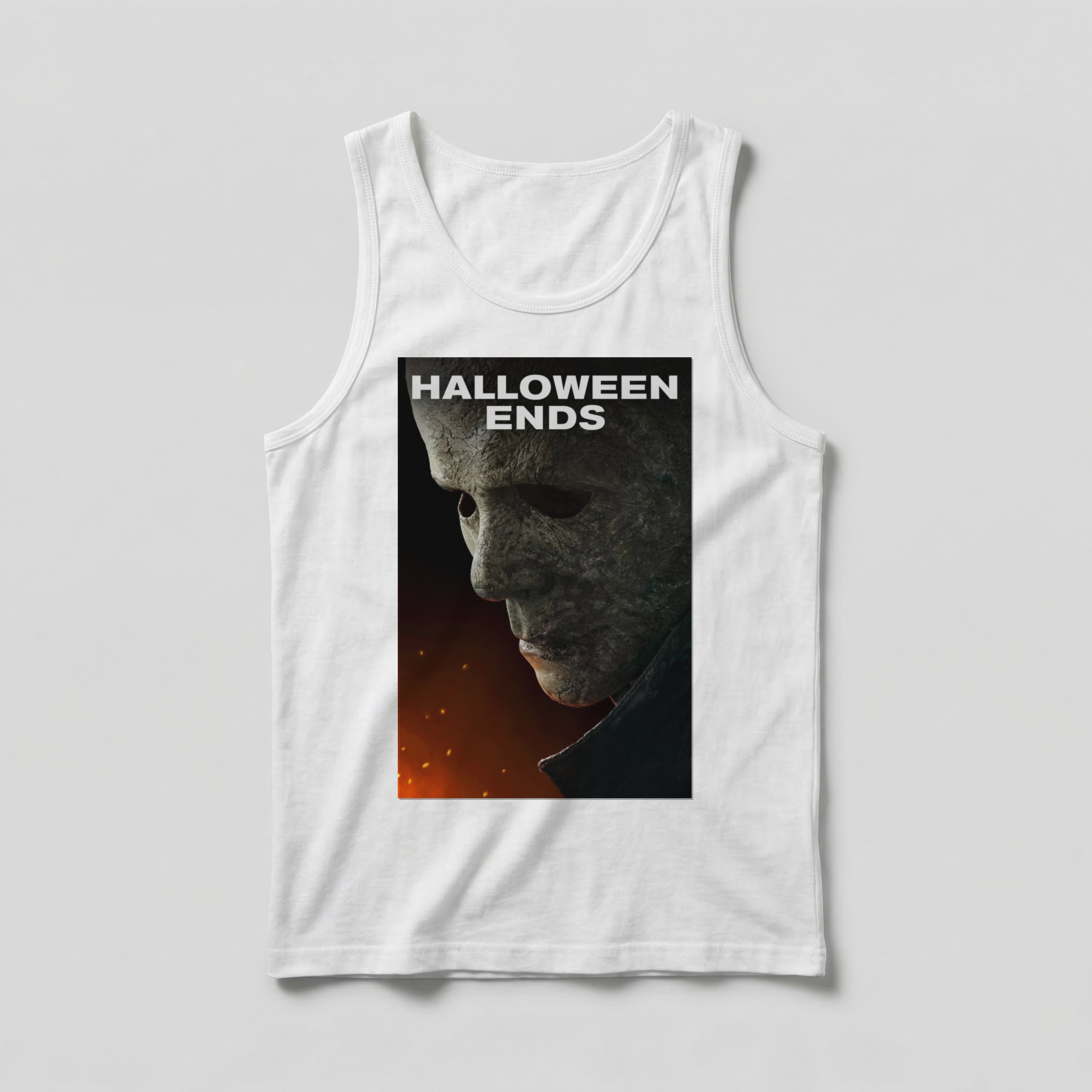 Camiseta_regata_branco_camarada_do_alem_-_Halloween_Ends_Halloween_ends_-_o_final | Halloween Ends (Halloween ends - o final)