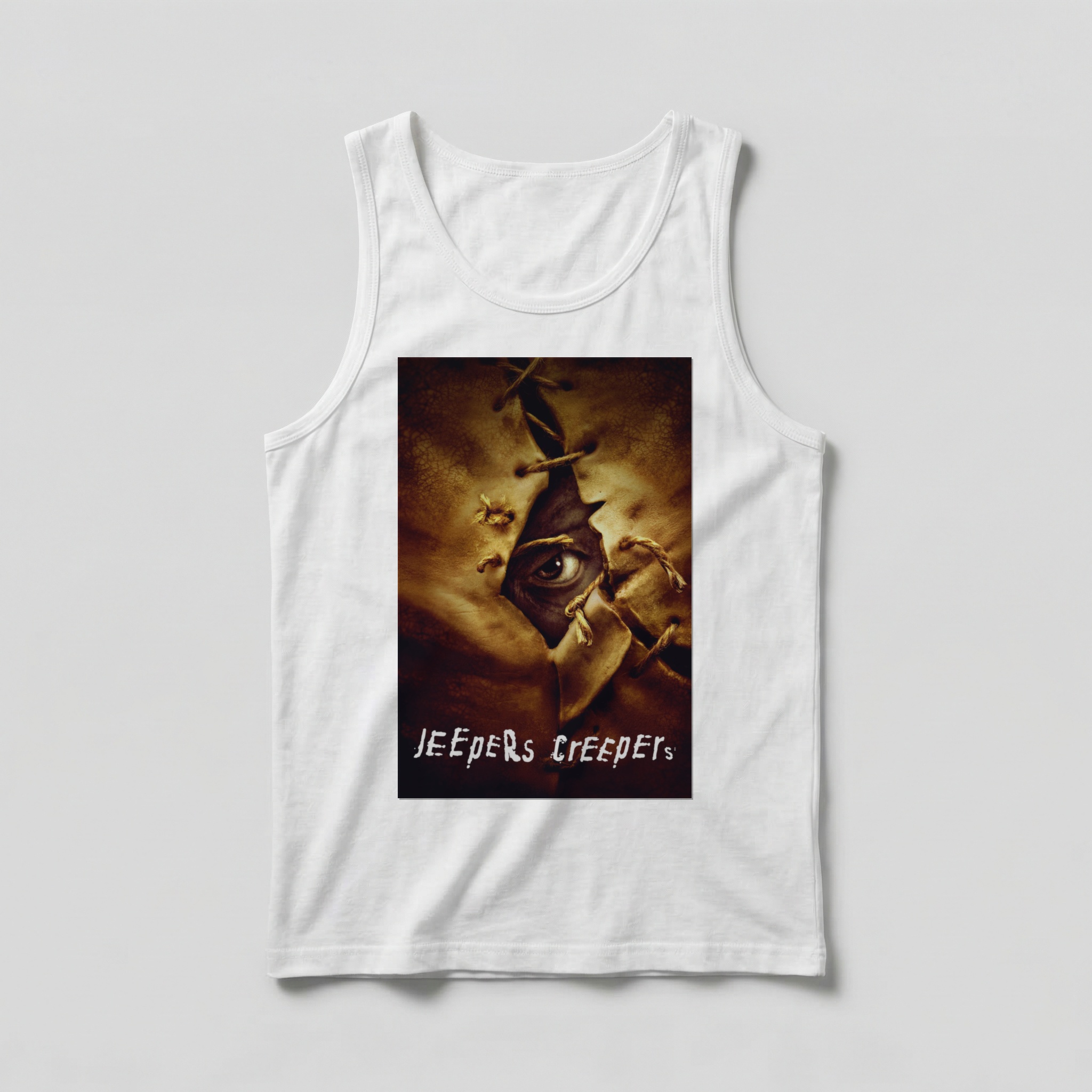 Camiseta_regata_branco_camarada_do_alem_-_Jeepers_Creepers_Olhos_famintos | Jeepers Creepers (Olhos famintos)