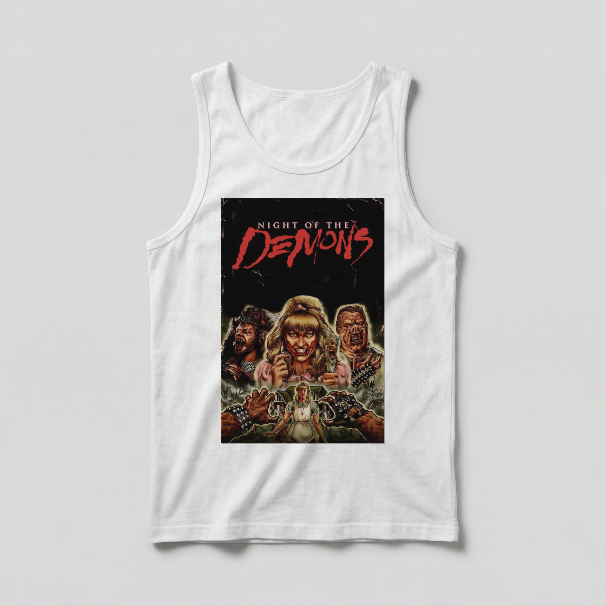 Camiseta_regata_branco_camarada_do_alem_-_Night_of_the_Demons_A_noite_dos_demonios | Night of the Demons (A noite dos demônios)