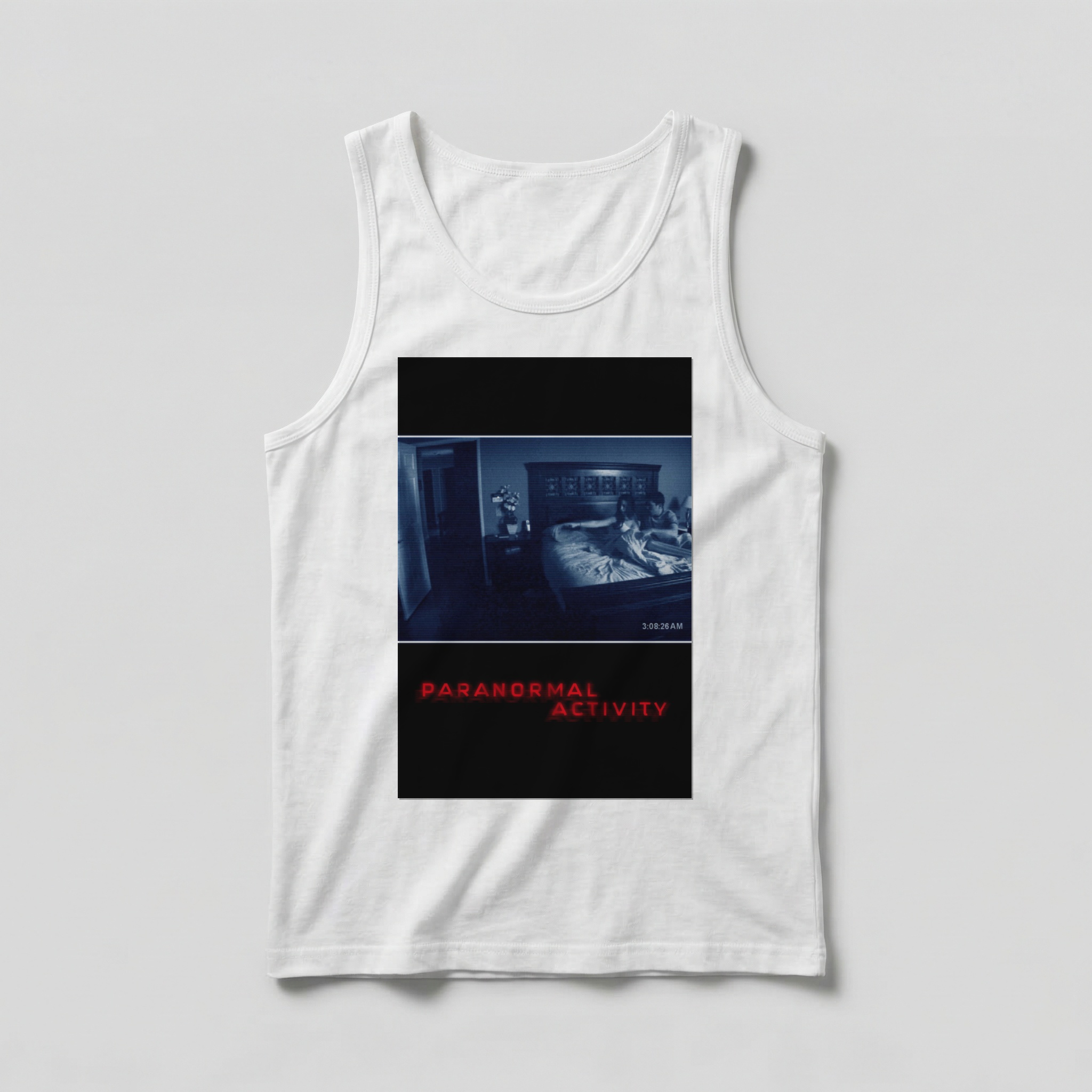 Camiseta_regata_branco_camarada_do_alem_-_Paranormal_Activity_Atividade_paranormal | Paranormal Activity (Atividade paranormal)