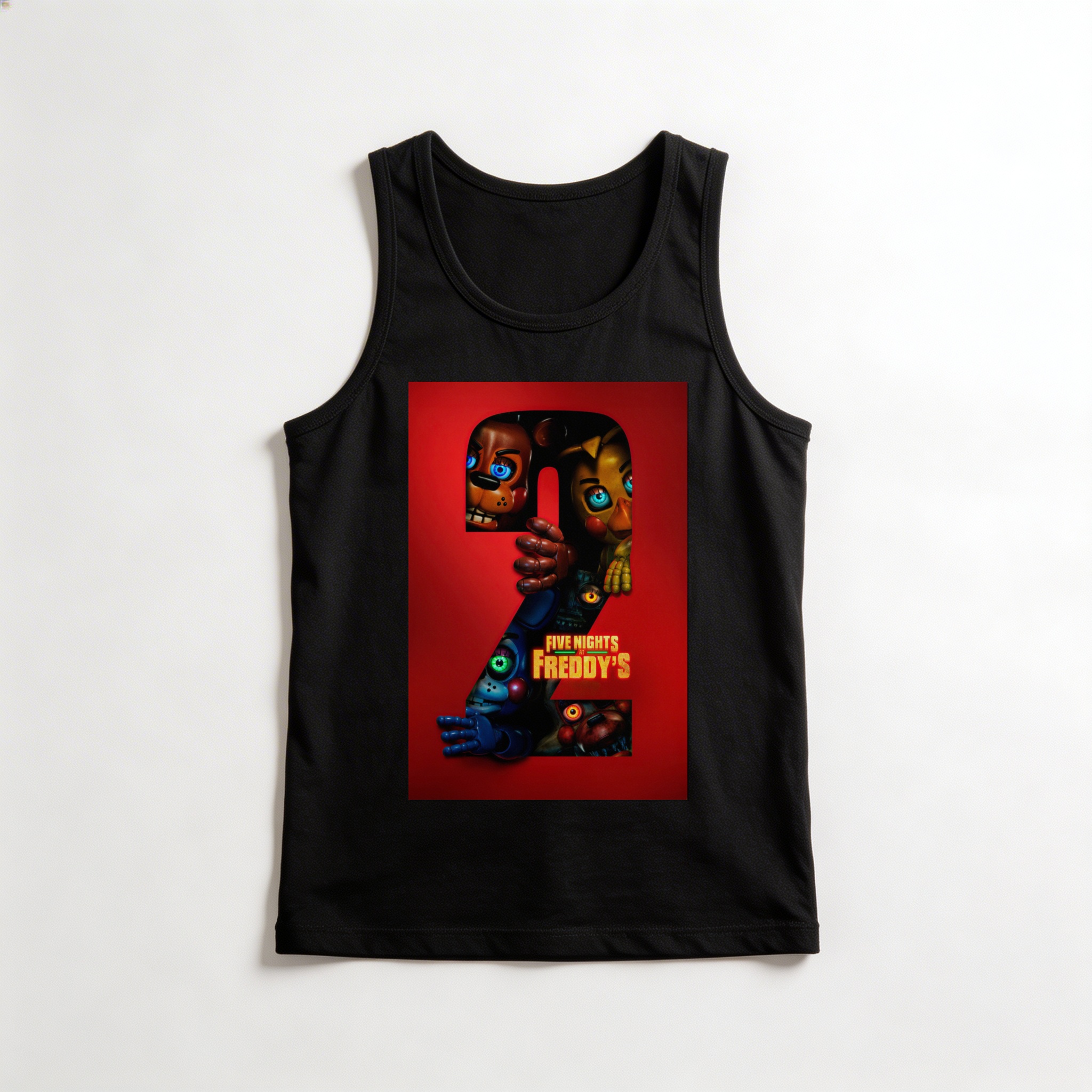 Camiseta_regata_preto_camarada_do_alem_-_Five_Nights_at_Freddys_Five_nights_at_Freddys | Five Nights at Freddys (Five nights at Freddy's)