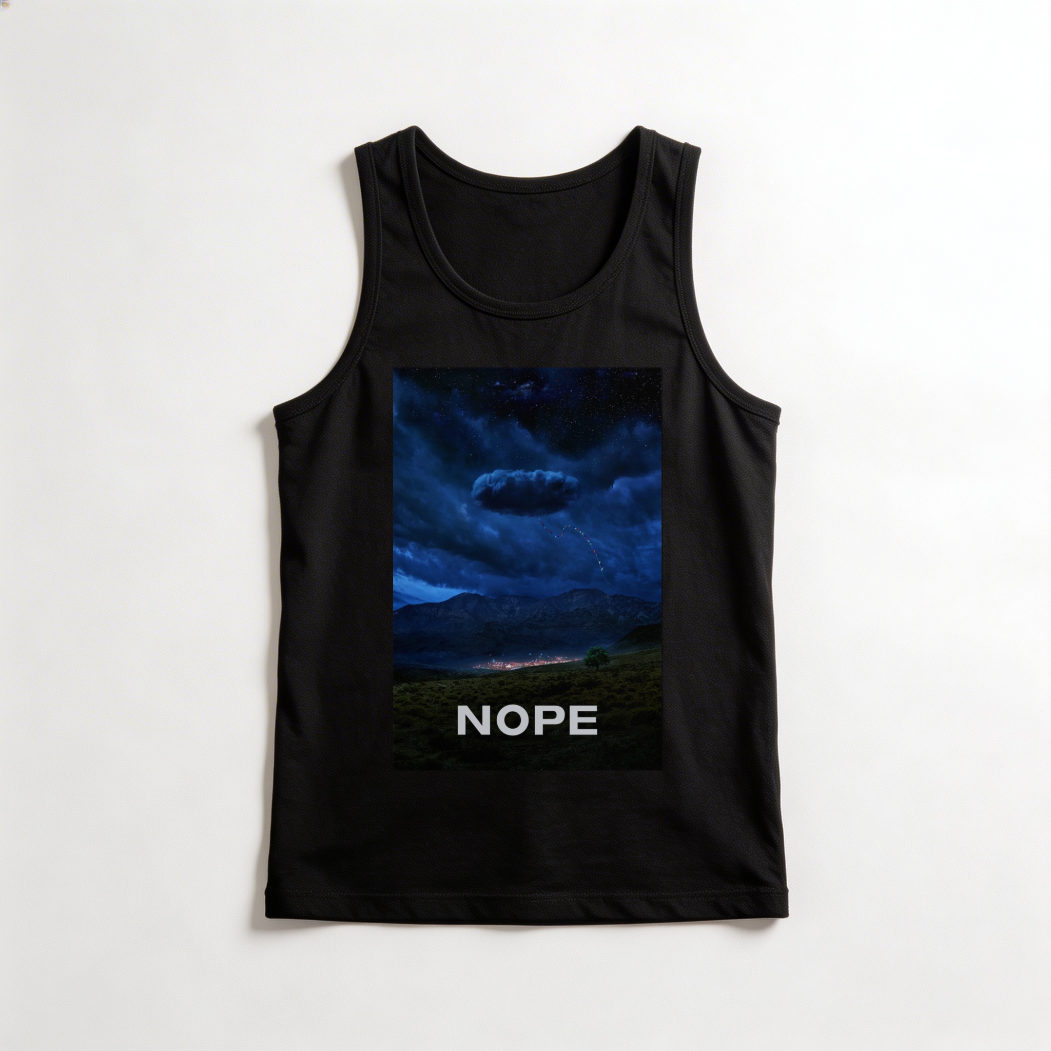 Camiseta_regata_preto_camarada_do_alem_-_Nope_Nao_Nao_olhe | Nope (Não! Não olhe!)