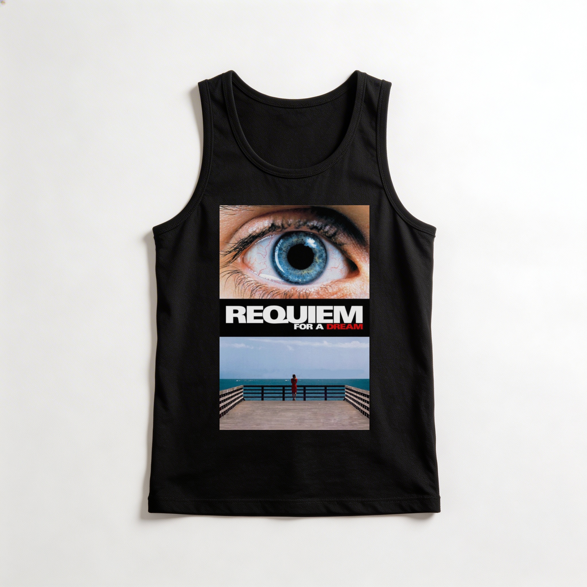 Camiseta_regata_preto_camarada_do_alem_-_Requiem_for_a_Dream_Requiem_para_um_sonho | Requiem for a Dream (Réquiem para um sonho)
